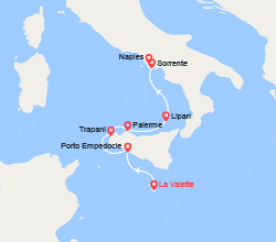 itinéraire croisière Méditerranée Occidentale : Soleils de Sicile et délices d’Amalfi 