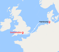 itinéraire croisière Europe du Nord : Southampton,Hambourg 
