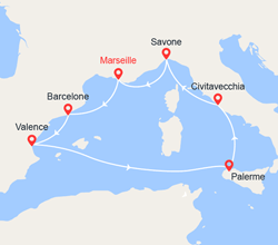 itinéraire croisière Méditerranée : Splendeurs de la Méditerranée 