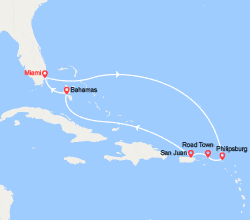 itin&eacute;raire croisi&egrave;re Caraïbes et Antilles : St Maarten, Iles Vierges, Porto Rico, Bahamas 