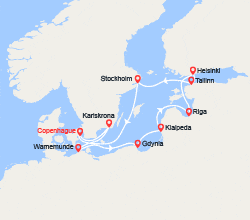 itinéraire croisière Baltique : Suède, Allemagne, Pologne, Lituanie, Lettonie, Finlande, Estonie 