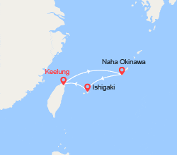 itinéraire croisière Asie : Taïwan, Japon : Naha, Ishigaki, Keelung