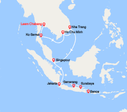 itinéraire croisière Asie : Thaïlande, Vietnam, Japon, Chine, Indonésie 
