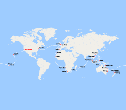 itinéraire croisière Tour du Monde : Tour du Monde 2026 : de San Francisco à New York 