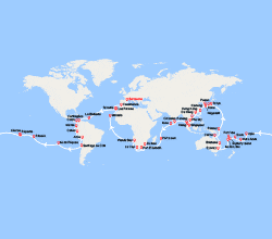 itinéraire croisière Tour du Monde : Tour du Monde 2026 au départ de Barcelone 