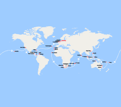 itinéraire croisière Tour du Monde : Tour du monde 2026 au départ de Hambourg 