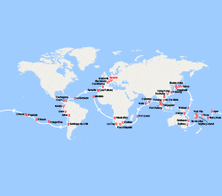 itinéraire croisière Tour du Monde : Tour du Monde 2026 au départ de Savone 