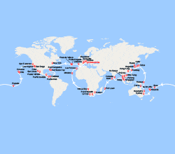 itinéraire croisière Tour du Monde : Tour du Monde 2027 au départ de Civitavecchia