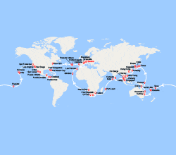 itinéraire croisière Tour du Monde : Tour du Monde 2027 au départ de Savone
