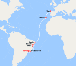 itinéraire croisière Transatlantique : Transatlantique : Brésil - Espagne 