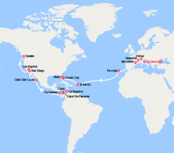 itin&eacute;raire croisi&egrave;re Transatlantique : Transatlantique : d'Italie à Washington 