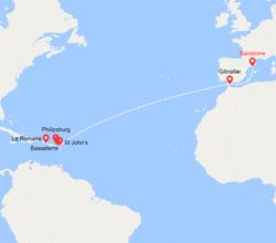itin&eacute;raire croisi&egrave;re Transatlantique : Transatlantique : de Barcelone à La Romana 