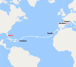 itin&eacute;raire croisi&egrave;re Transatlantique : Transatlantique : de Floride en France 