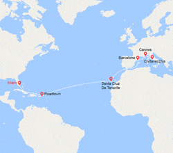 itinéraire croisière Transatlantique : Transatlantique : de Floride en Italie 