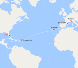 itinéraire croisière Transatlantique : Transatlantique : de Floride en Provence 