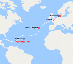 itinéraire croisière Transatlantique : Transatlantique : de Guadeloupe en France 