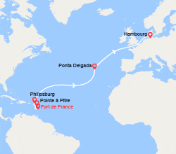 itin&eacute;raire croisi&egrave;re Transatlantique : Transatlantique : de Martinique en Allemagne 