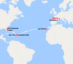 itinéraire croisière Transatlantique : Transatlantique : de Provence en Floride 