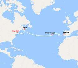 itinéraire croisière Transatlantique : Transatlantique : des États-Unis au Portugal 