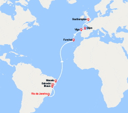 itinéraire croisière Transatlantique : Transatlantique : du Brésil au Royaume-Uni 