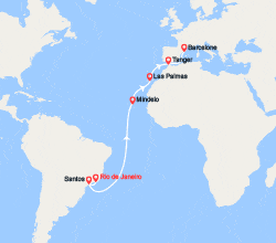 itinéraire croisière Transatlantique : Transatlantique : du Brésil en Espagne 