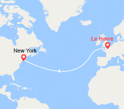 itinéraire croisière Transatlantique : Traversée transatlantique du Havre à New York 