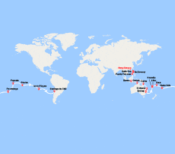 itinéraire croisière Asie : Tronçon du Tour du Monde : De Hong Kong à Santiago du Chili 