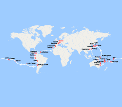 itinéraire croisière Tour du Monde : Tronçon du Tour du Monde 2026 : de Savone à Hong Kong 