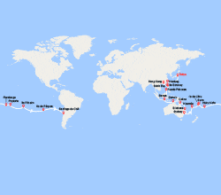 itin&eacute;raire croisi&egrave;re Tour du Monde : Tronçon du Tour du Monde 2026 : de Tokyo à Santiago du Chili 