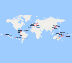 itinéraire croisière Tour du Monde : Tronçon du Tour du Monde 2026 : de Trieste à Hong Kong 