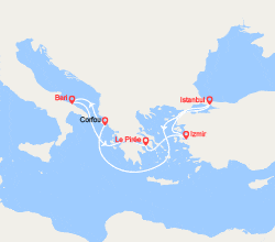 itinéraire croisière Méditerranée Orientale : Turquie, îles Grecques, Italie 