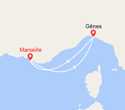 itinéraire croisière Méditerranée : Une nuit en croisière : de Marseille à Gênes 