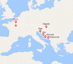 itinéraire croisière Croatie/Adriatique : Yachting en Croatie de Dubrovnik à Zagreb 
