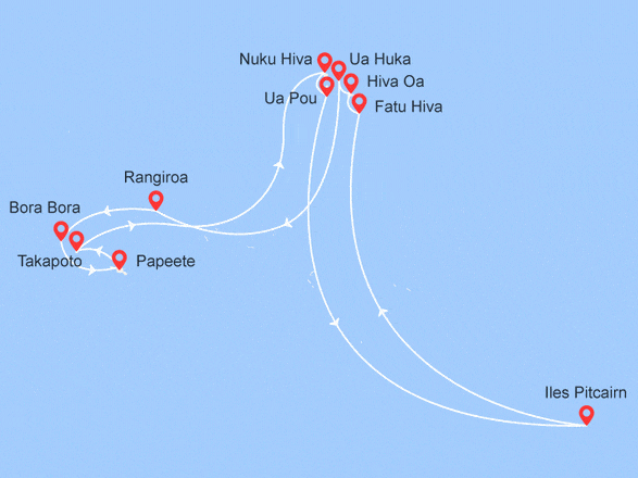 itin&eacute;raire croisi&egrave;re Tahiti Polynésie :  Festival des arts des Marquises 2027 