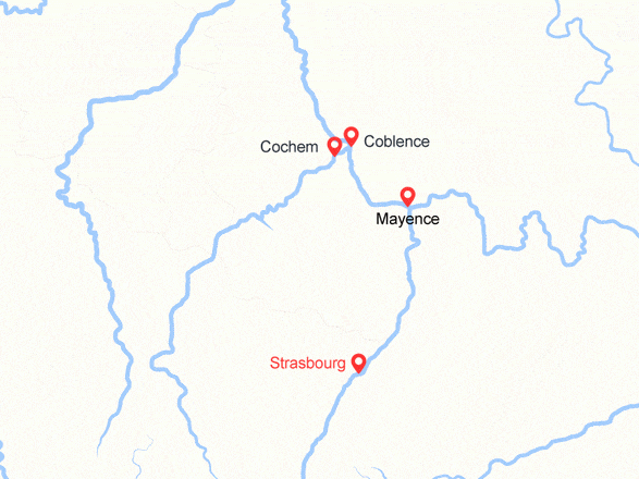 itinéraire croisière Rhin et ses affluents : 2 fleuves, la magie de la Moselle et la vallée du Rhin romantique (NAT)