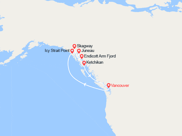 itin&eacute;raire croisi&egrave;re Amérique du Nord : A la découverte de l'Alaska 