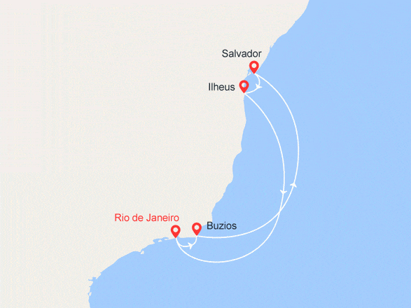 itinéraire croisière Amérique du Sud : A la découverte du Brésil