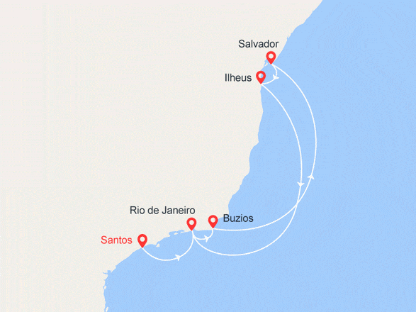 itinéraire croisière Amérique du Sud : A la découverte du Brésil