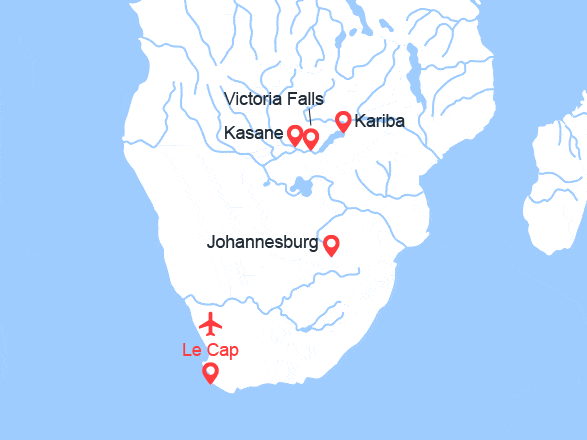 itinéraire croisière Chobe Zambèze : Afrique Australe : Expérience inédite aux confins du monde avec pré-programme au Cap de Bonne Espérance (14Z)