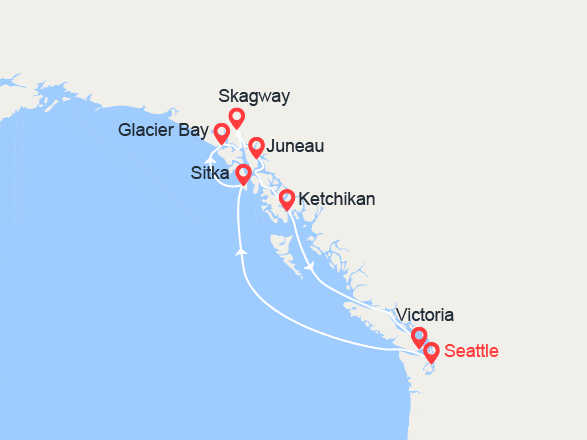 itinéraire croisière Amérique du Nord : Alaska