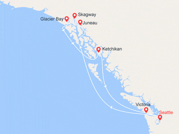 itinéraire croisière Alaska : Alaska - Baie des Glaciers