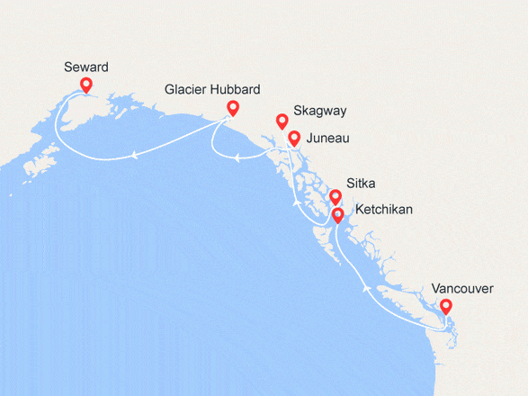 itinéraire croisière Alaska - Alaska : Alaska de Vancouver à Seward // VOL + HÔTEL OFFERTS
