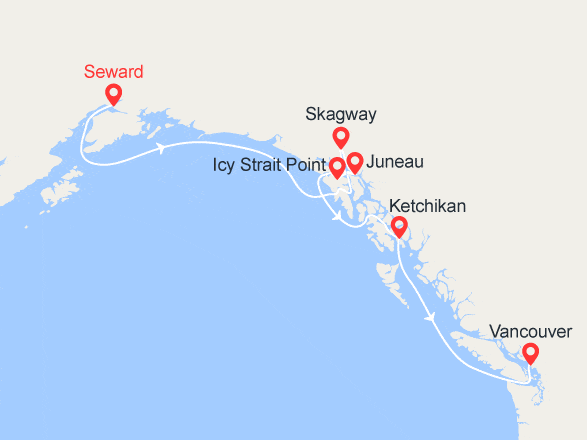 itinéraire croisière Alaska - Alaska : Alaska du Nord au Sud