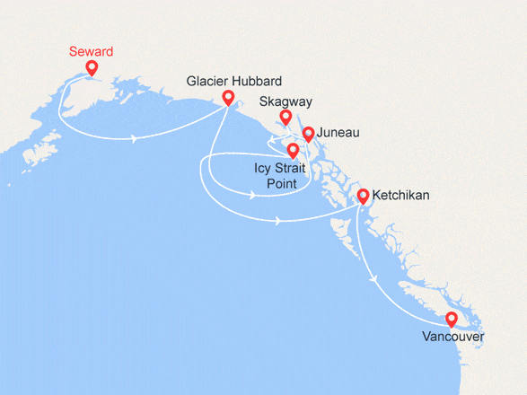 itinéraire croisière Alaska - Alaska : Alaska du nord au sud