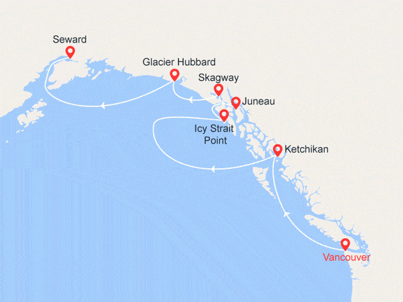 itinéraire croisière Alaska - Alaska : Alaska du sud au nord