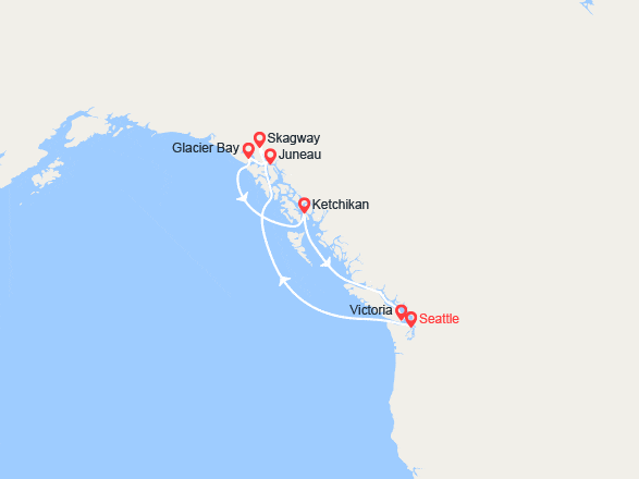 itinéraire croisière Alaska : Alaska et Canada