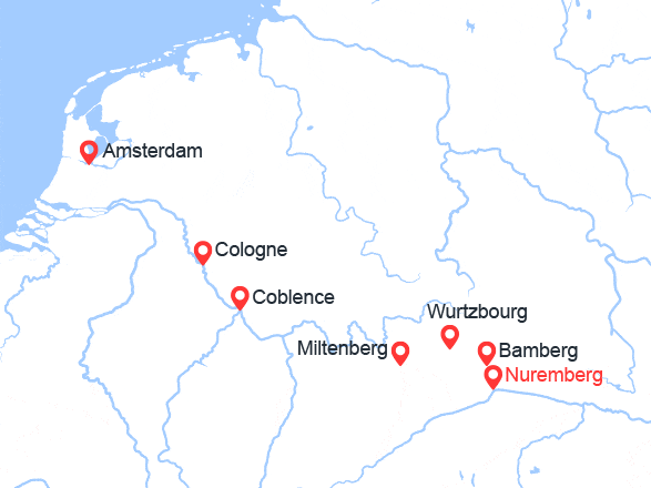 itin&eacute;raire croisi&egrave;re Danube : Allemagne, Autriche, Pays-Bas 