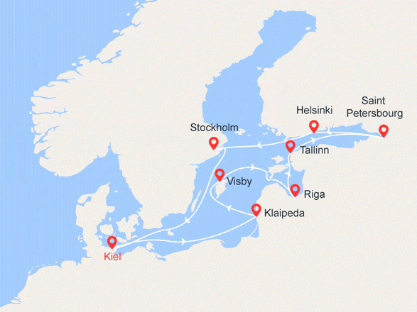itinéraire croisière Fjords : Allemagne, Norvège