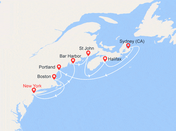 itinéraire croisière Amérique du Nord : Amérique & Canada