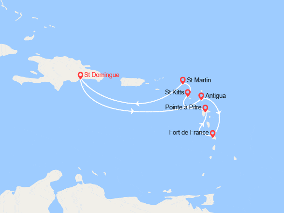 itinéraire croisière Caraïbes et Antilles : Antilles